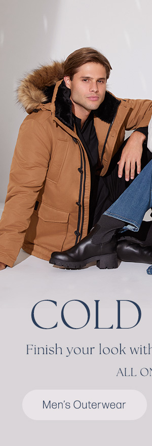 image of a female and male model in puffer winter jackets with fur-trim hoods