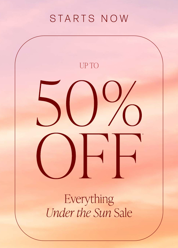 up to 50% off everything on site featuring apparel for women