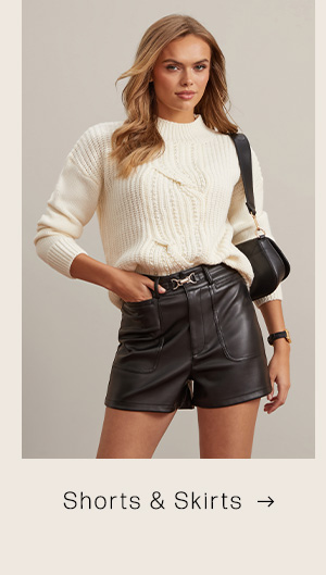 image of a pair of faux-leather shorts with pockets