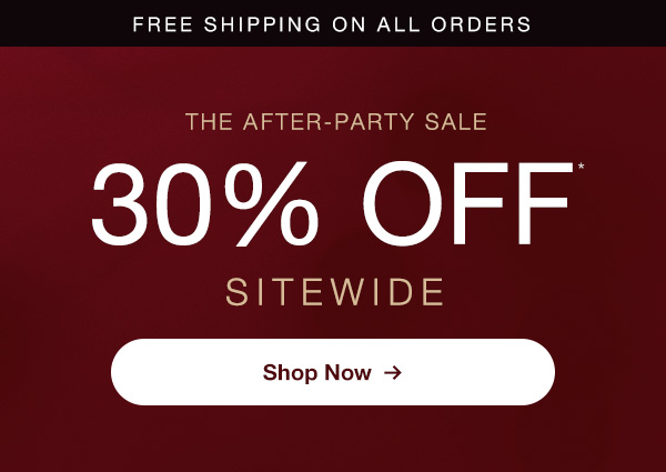 Save 30% off sitewide during the After-Party Sale.