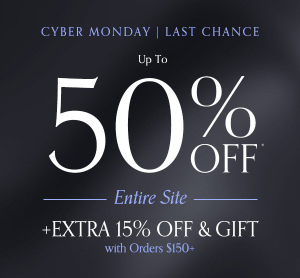 Cyber Monday: Up to 50% off entire site + get an extra 15% off with orders $150 or more. 